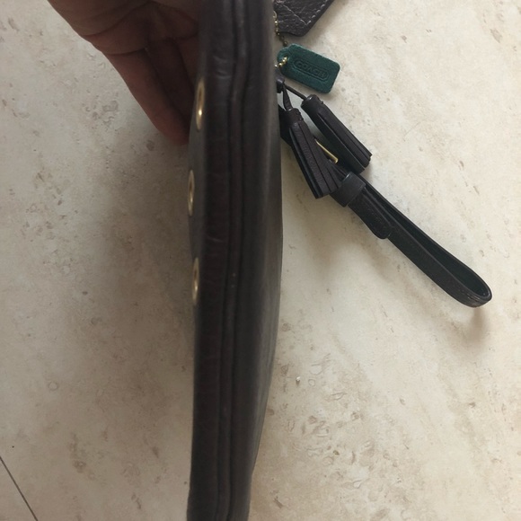 COACH Legacy Grommet Wristlet Mahogany/Orange - Picture 4 of 5